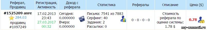 Биржа рефералов на wmmail