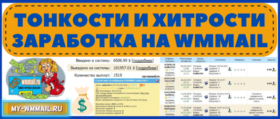 Тонкости и хитрости заработка на WMmail