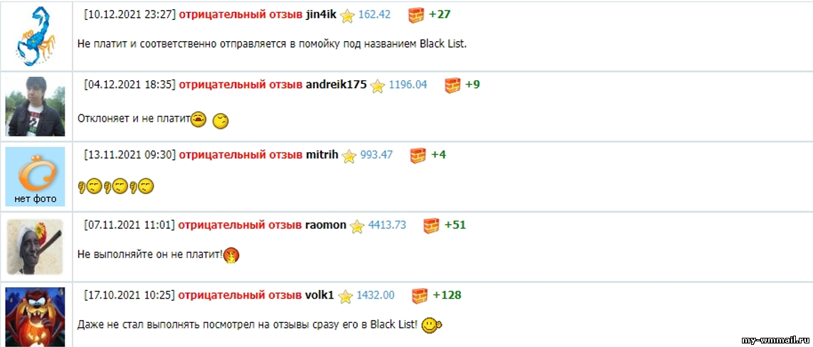 негативные отзывы на стене wmmail