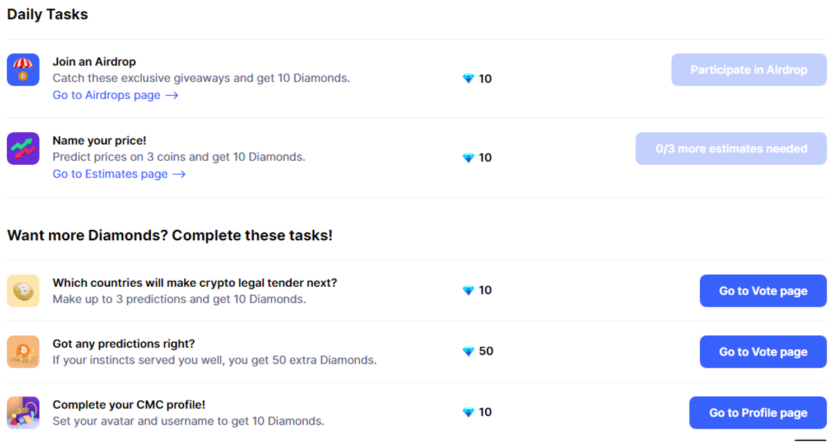 задания в CoinMarketCap