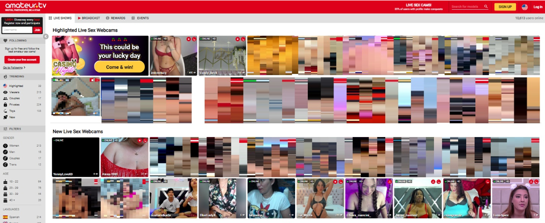 Amateur TV вебкам модели
